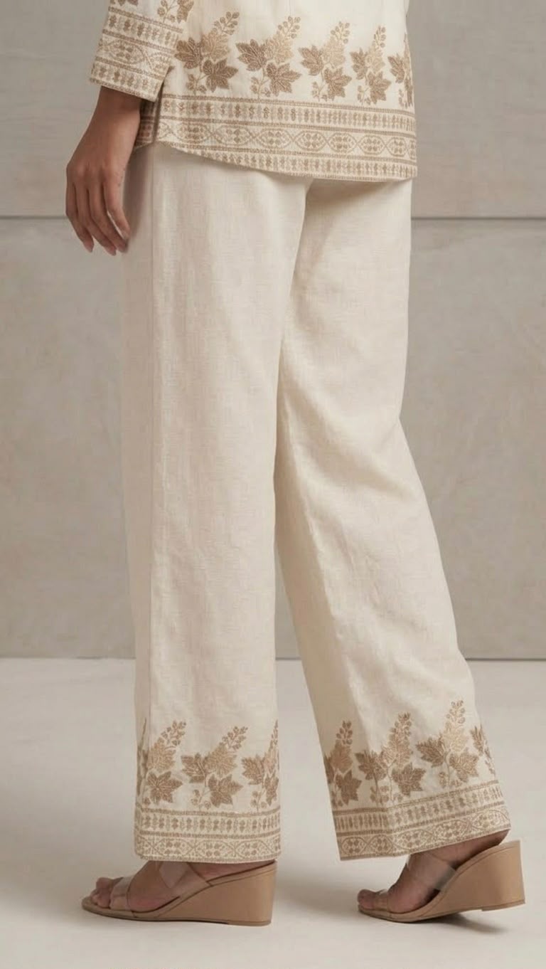 Embroidered Tunic & Palazzo Co-Ord Set