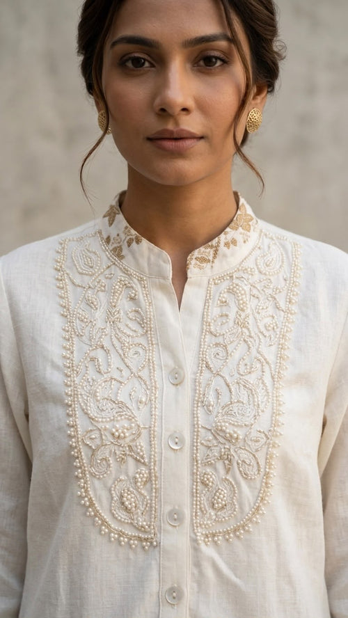 Embroidered Tunic & Palazzo Co-Ord Set