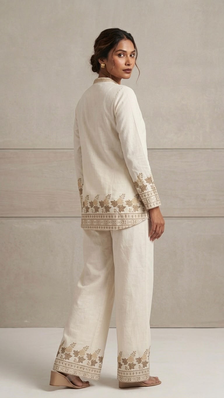 Embroidered Tunic & Palazzo Co-Ord Set