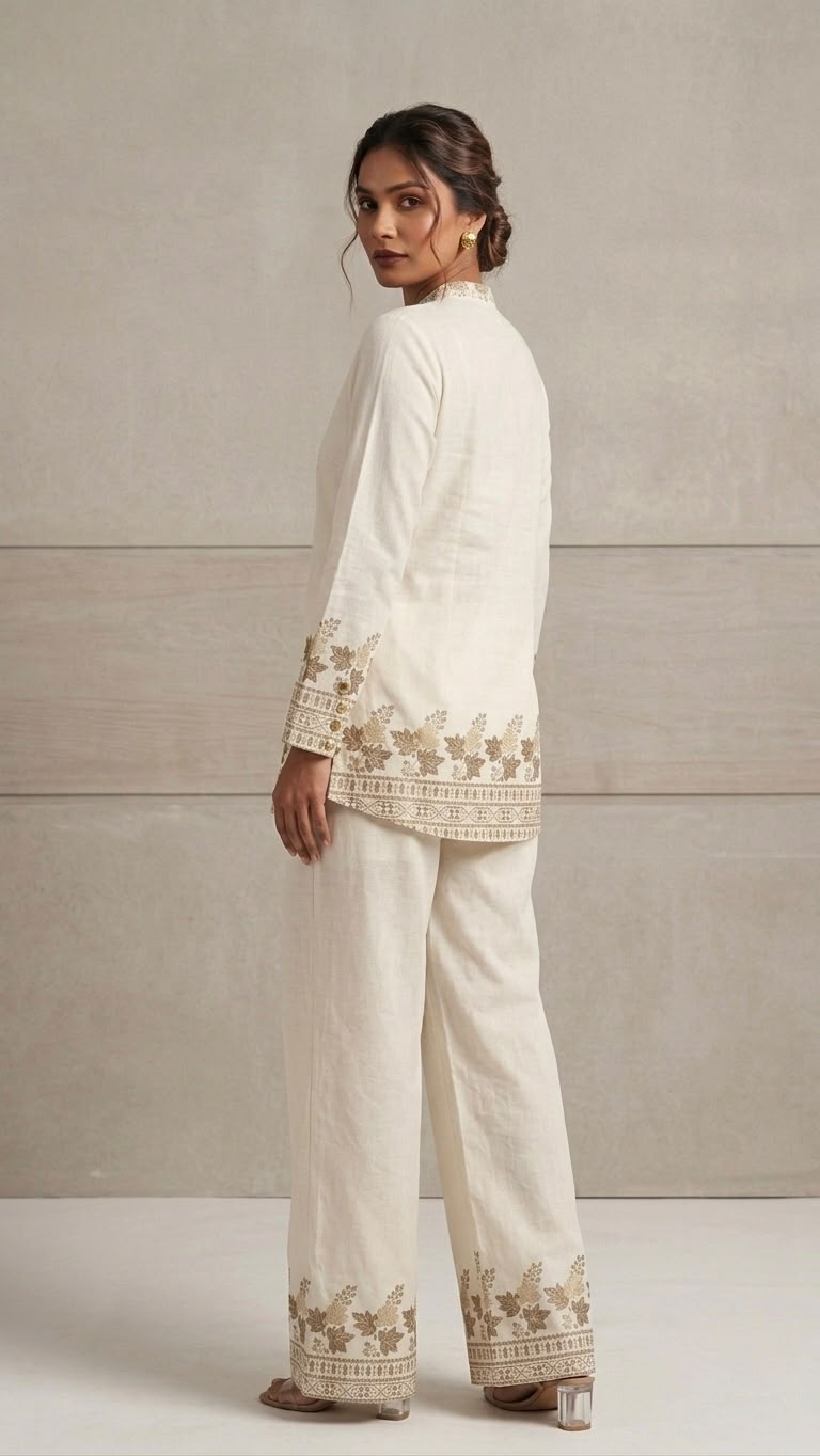 Embroidered Tunic & Palazzo Co-Ord Set
